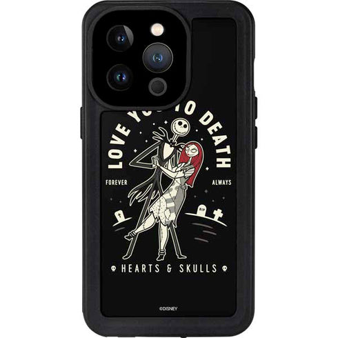 Disney The Nightmare Before Christmas Love You To Death iPhone 15 Pro Waterproof Case